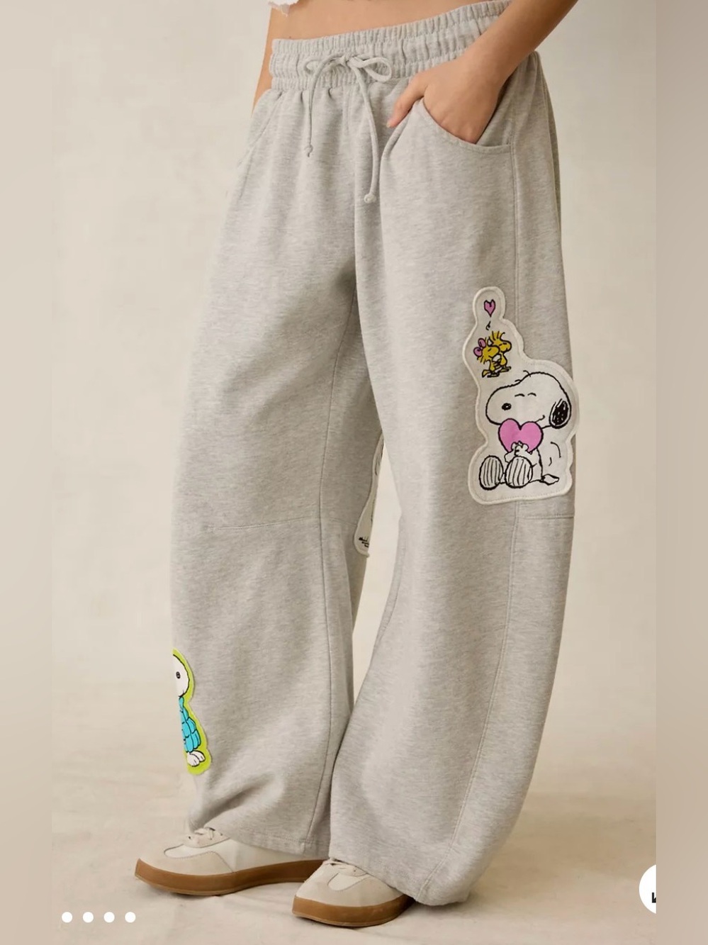 Amazing Peanuts Wide-Leg Sweatpants with Character Patch